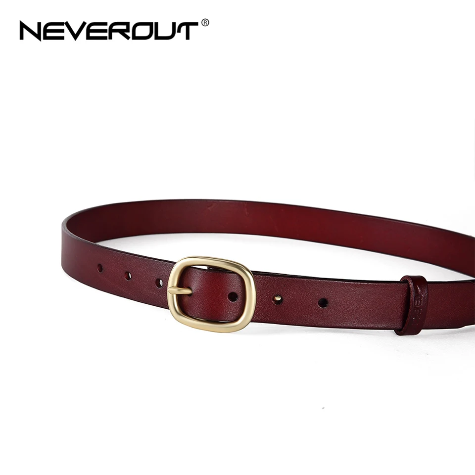 Винтажный тонкий Простой ремень NEVEROUT женские роскошные дизайнерские ремни