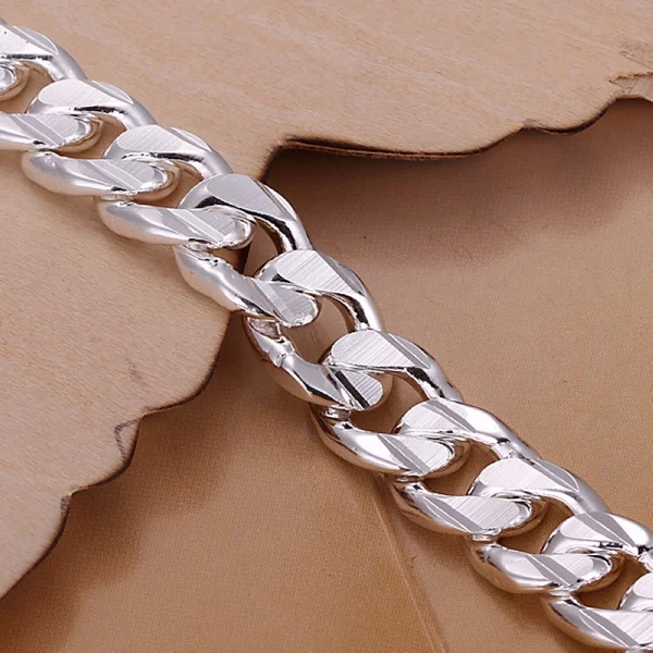 Женский и мужской браслет из серебра 925 пробы 10 мм |