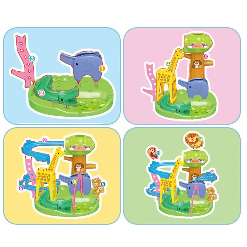 

Cartoon Zoo Tumbler Slide Rail Toy Puzzle Early Childhood Ball Track Toys Toys Educational Education Assembly L9B6
