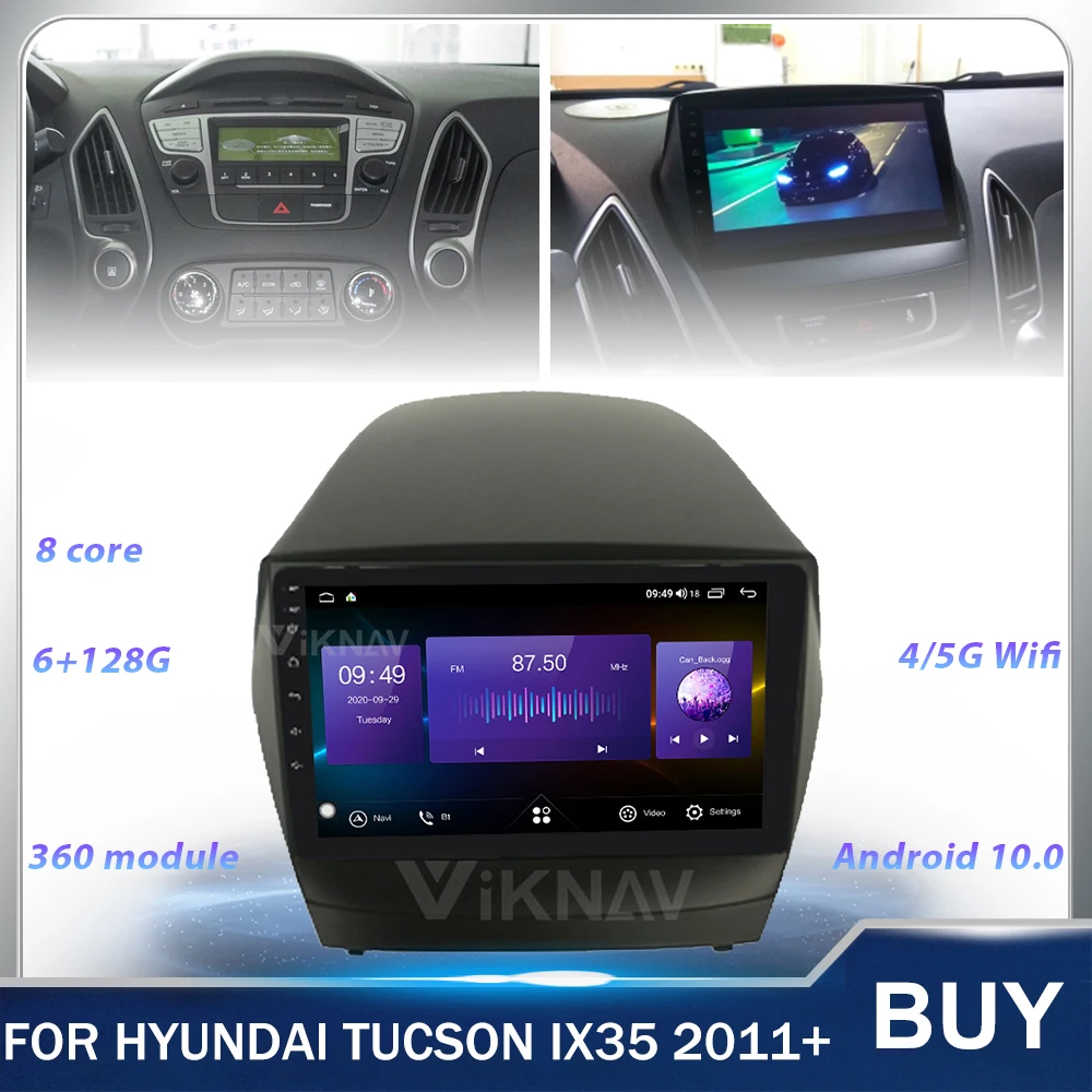 

Автомагнитола 2DIN, 9 дюймов, Android, GPS-навигация для Hyundai IX35 Tucson 2011 + автомобильный DVD мультимедийный плеер с сенсорным экраном 128G