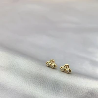 earrings for girl party wedding gift silver 925 needle gold color zircon stud earring korean fashion jewelry 2021 accessories