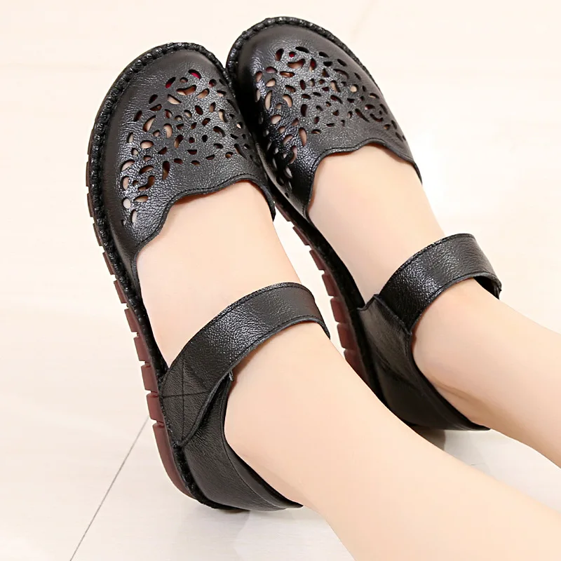 Женские босоножки на плоской подошве GKTINOO модные повседневные из натуральной