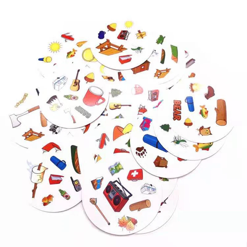 86 мм Доббль карты с животными ранние игры настольная игра на английском языке