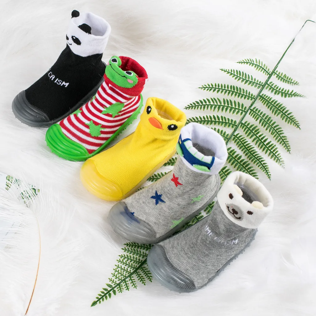 Зимние ботинки в радужную полоску для новорожденных мальчиков и девочек Теплая