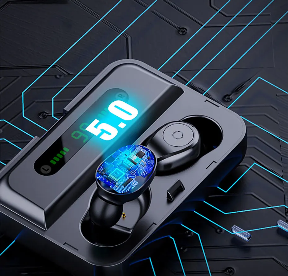 F9 TWS Bluetooth 5,0 6D стерео беспроводные наушники светодиодный дисплей водонепроницаемые IPX7 спортивные наушники с зарядным устройством микрофон для всех телефонов