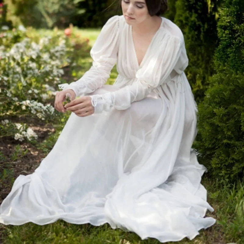 Классическое платье в средневековом ретро стиле 2018 размера плюс белое сказочное