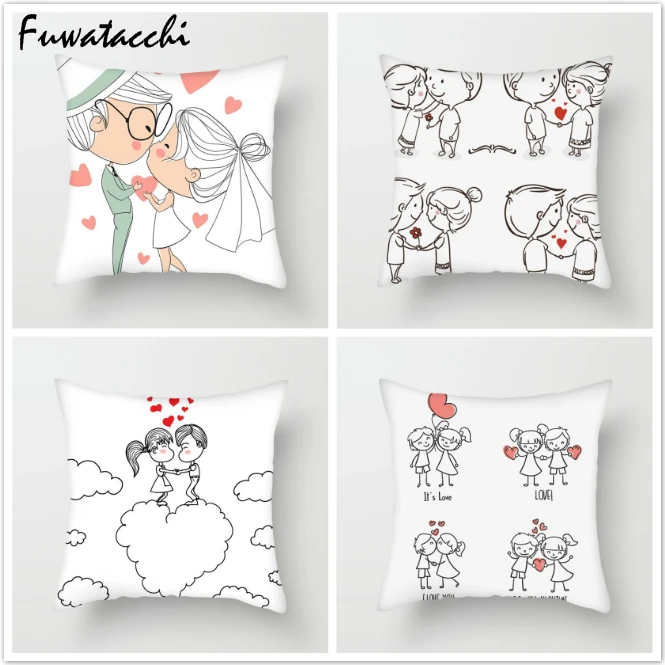 Чехол на подушку с мультипликационным принтом fubatacchi подарок день Святого