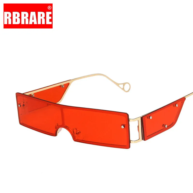 

RBRARE Square Sunglasses Women Metal Rimless Sun Glasses Women Luxury Brand Designer Sunglasses for Women Red Gafas De Sol Mujer