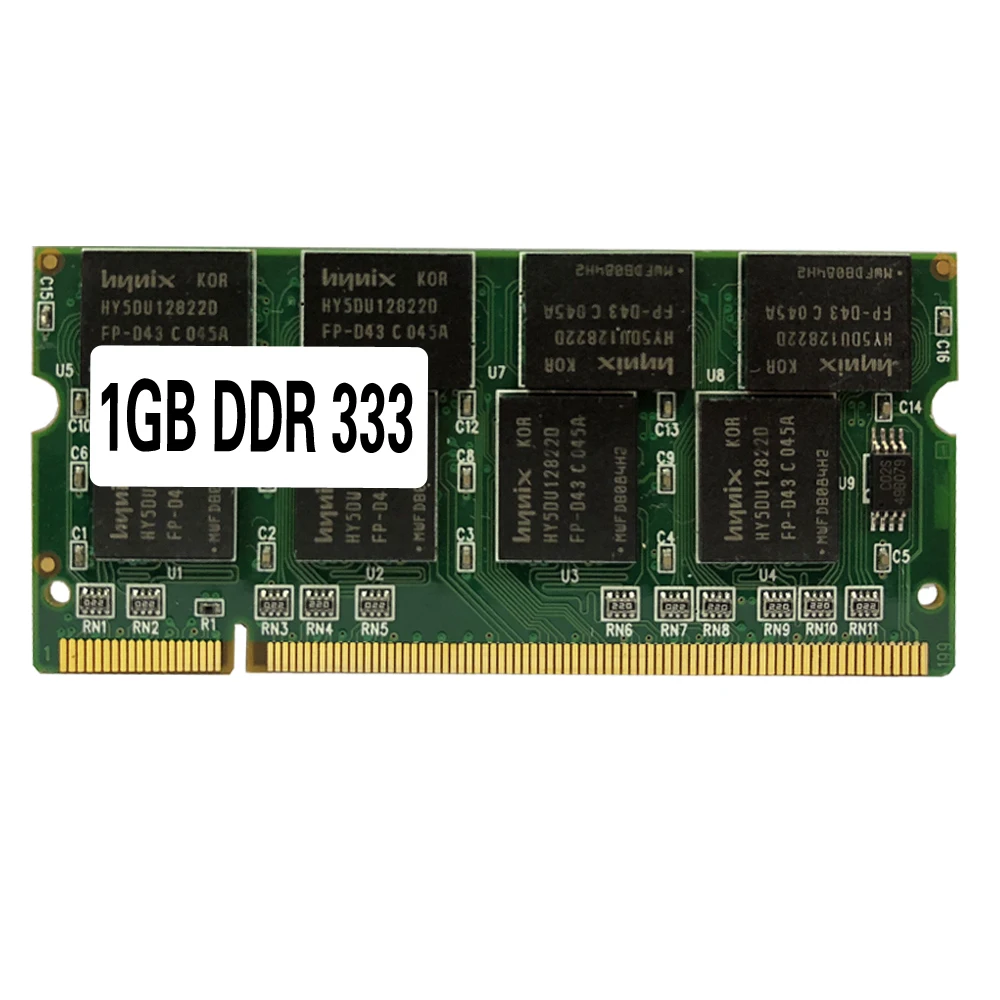 

High Quality Laptop Memory Ram SO-DIMM PC2700 DDR 333 MHz 200PIN 1GB / DDR1 DDR333 PC 2700 333MHz 200 PIN For Notebook