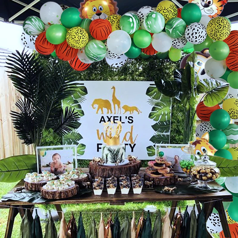 113 шт./компл. Фотофон с изображением диких джунглей на первый день