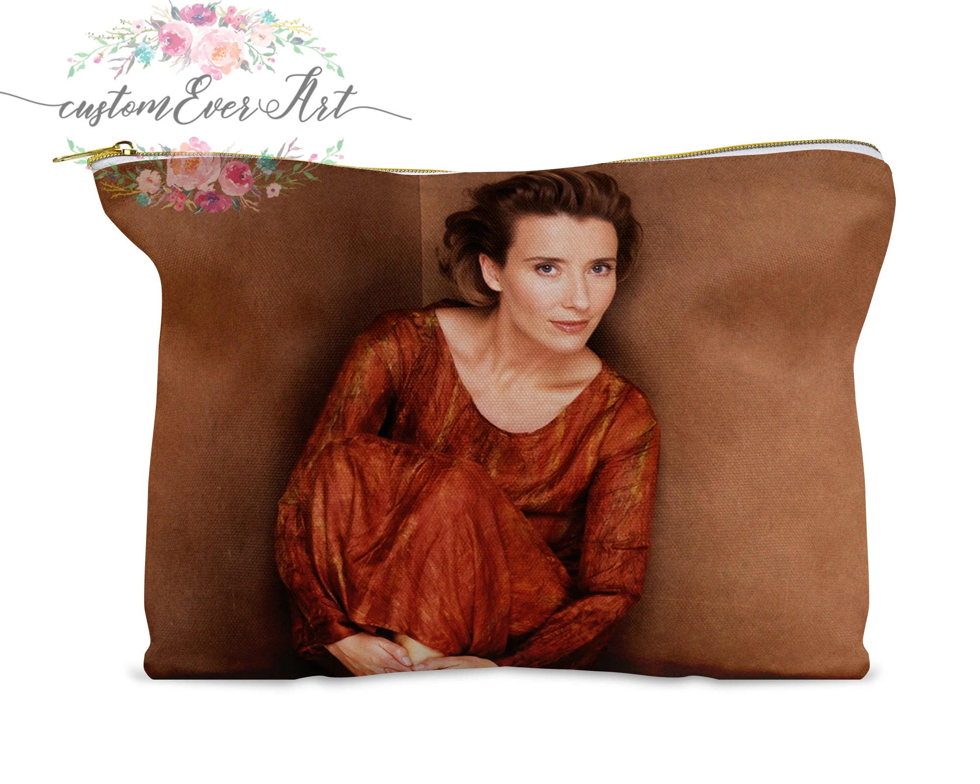 

Emma Thompson cosmetic bag personalized small makeup bag funny makeup organizer toiletry bag zipper pouch