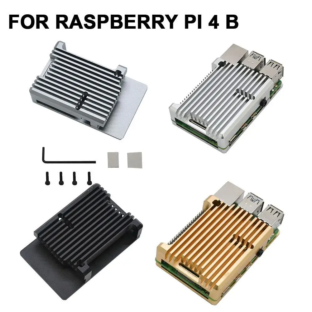 Для Raspberry Pi 4 Модель B защитные доспехи Алюминий сплав чехол пассивное охлаждение