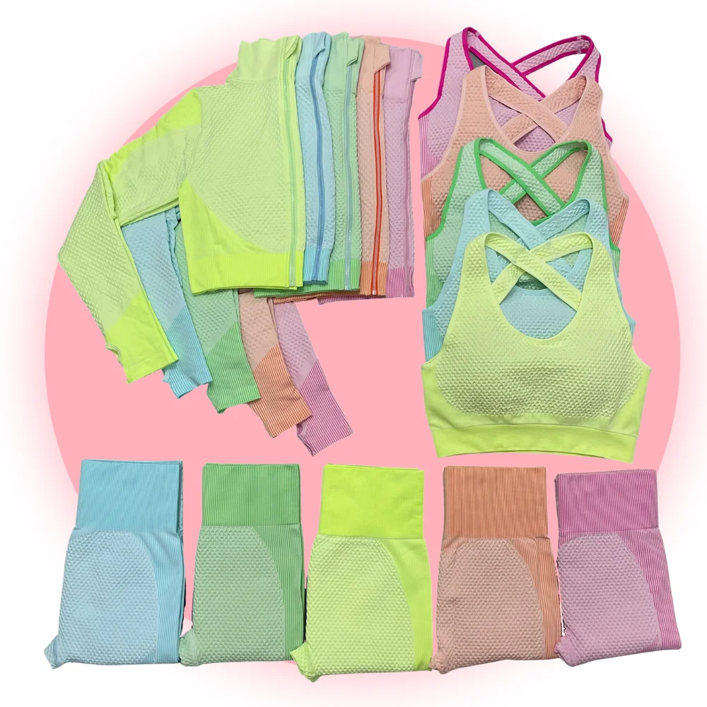 Бесшовный комплект для йоги одежда тренировок в тренажерном зале фитнеса женщин