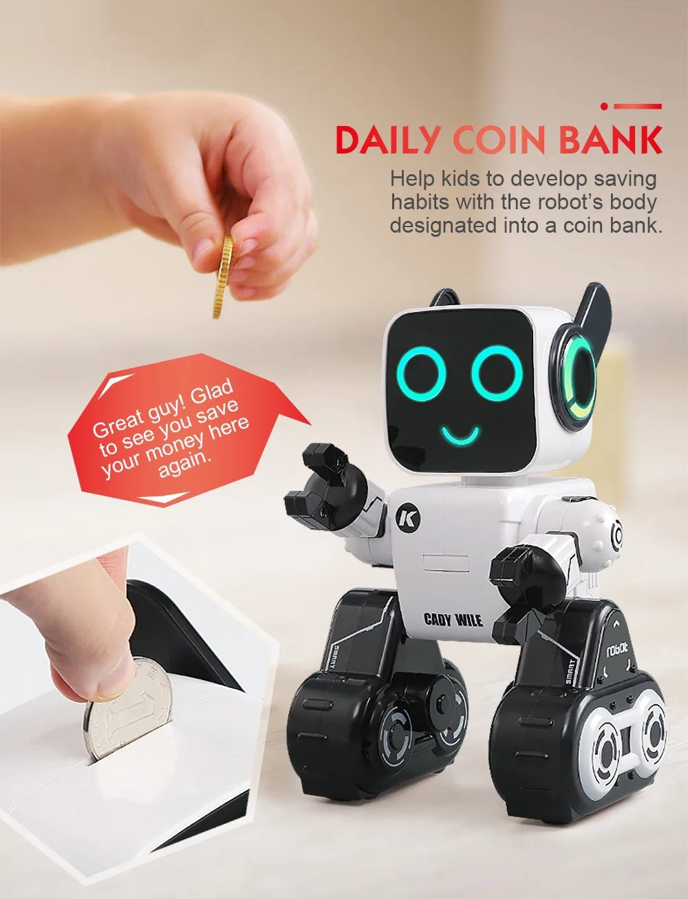 JJRC R4 детская умная радиоуправляемая игрушка-робот CADY WILE 2 4G Интеллектуальный