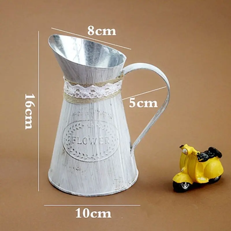 

Wrought Iron Vase Vintage Rural Style Home Decor Planting Container Small Iron Bucket Garden Accessories