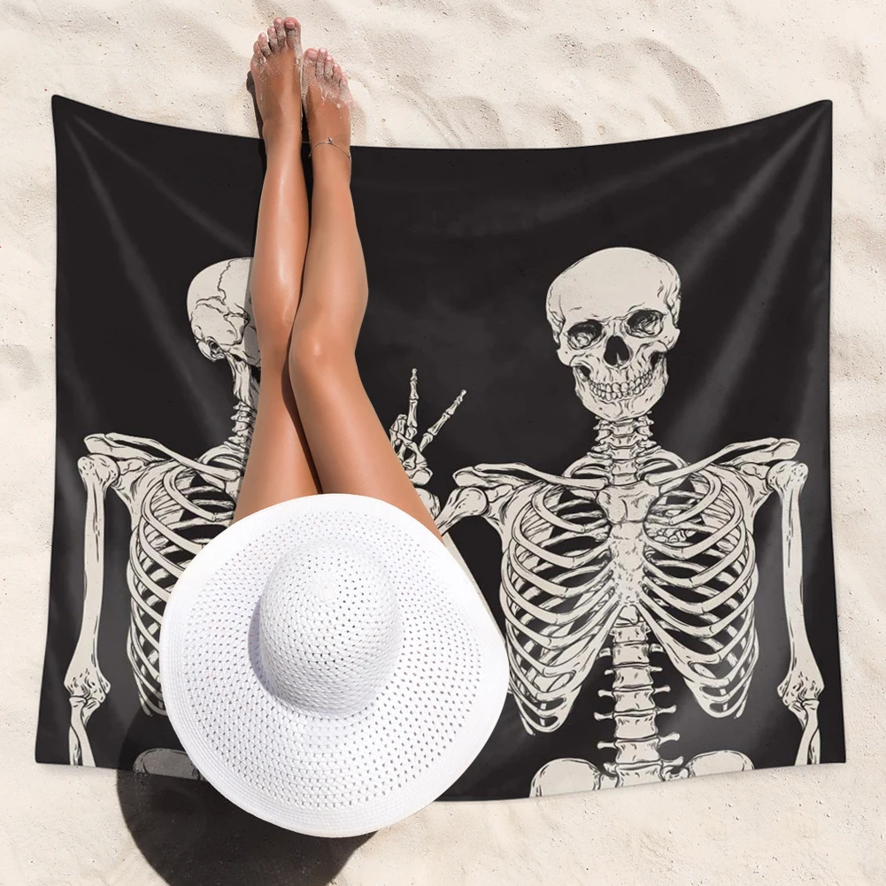 Гобелен с принтом мандалы и черепа Настенное подвесное одеяло художественная