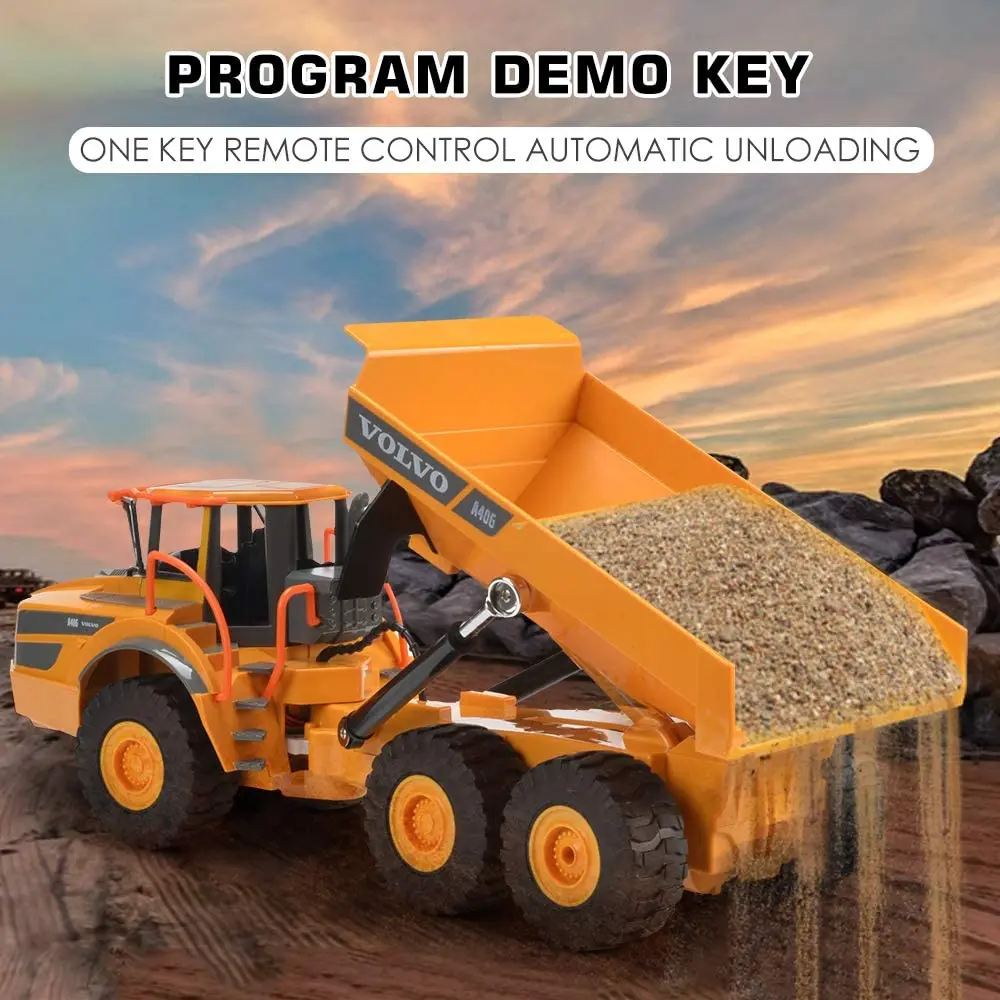 RC Truck Dump Articulated Hauler with 120 Min Rechargeable Battery Toy Construction for Adults Kids | Игрушки и хобби