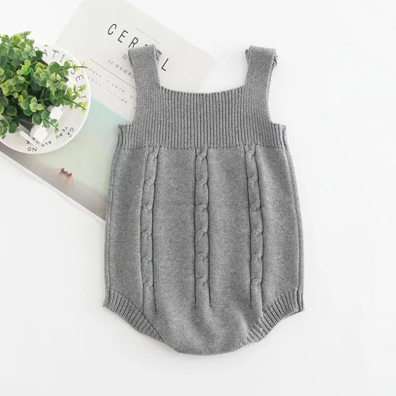 

Autumn New Infant Triangle Romper 3-36M Baby Girls Boys Jumpsuit Camisole Knitted Pure Cotton Soft Child Lovely Warm Coverall