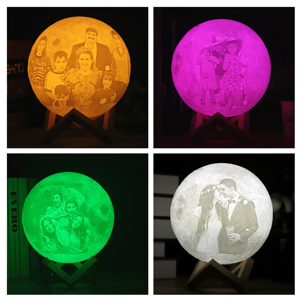 

Drop ship Photo Customized 3D Print Moon Lamp Light USB DIY Night Lamp personalized Gift for Christmas Holiday Girlfriend