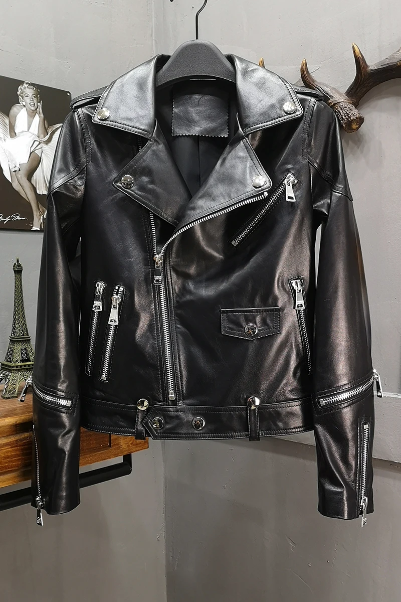 Натуральная кожаная куртка женская натуральная из натуральной овечьей кожи