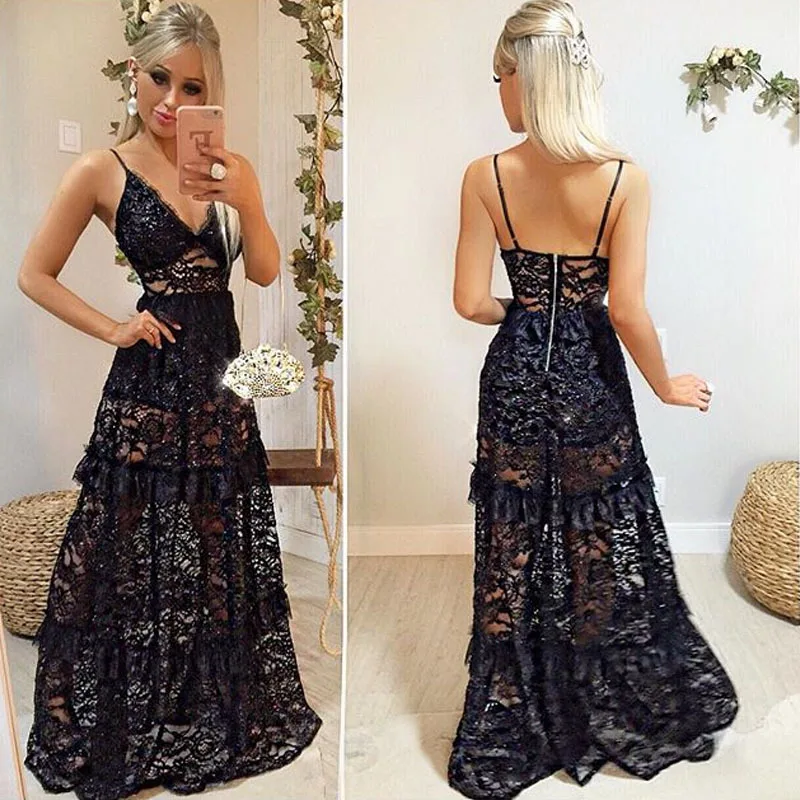 

2019 European and American New Women's Cross-Border Hot Sexy V-neck Dungaree Dress