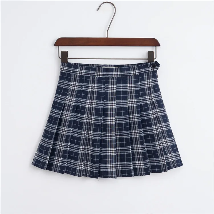 

Mini Pleated Check Skirt Shows Thin College Style Casual High Waist Pleated Skirt A-line Women Skirt Spring Summer Fashion