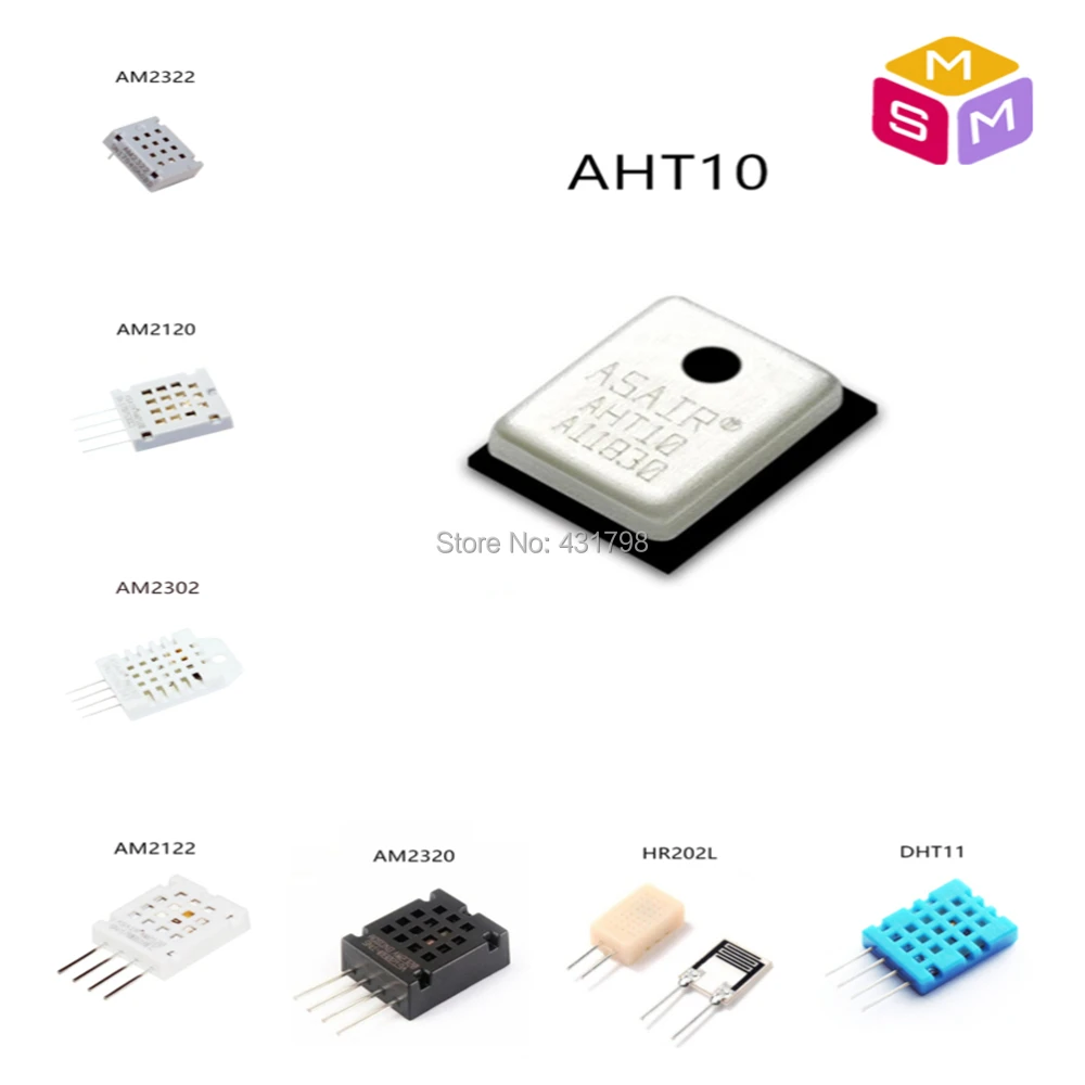 

AHT10/DHT11/AM2302/AM2320/AM2122/AM2120/AM2322/HR202L Digital temperature and humidity sensor sensitive capacitor module AIoT