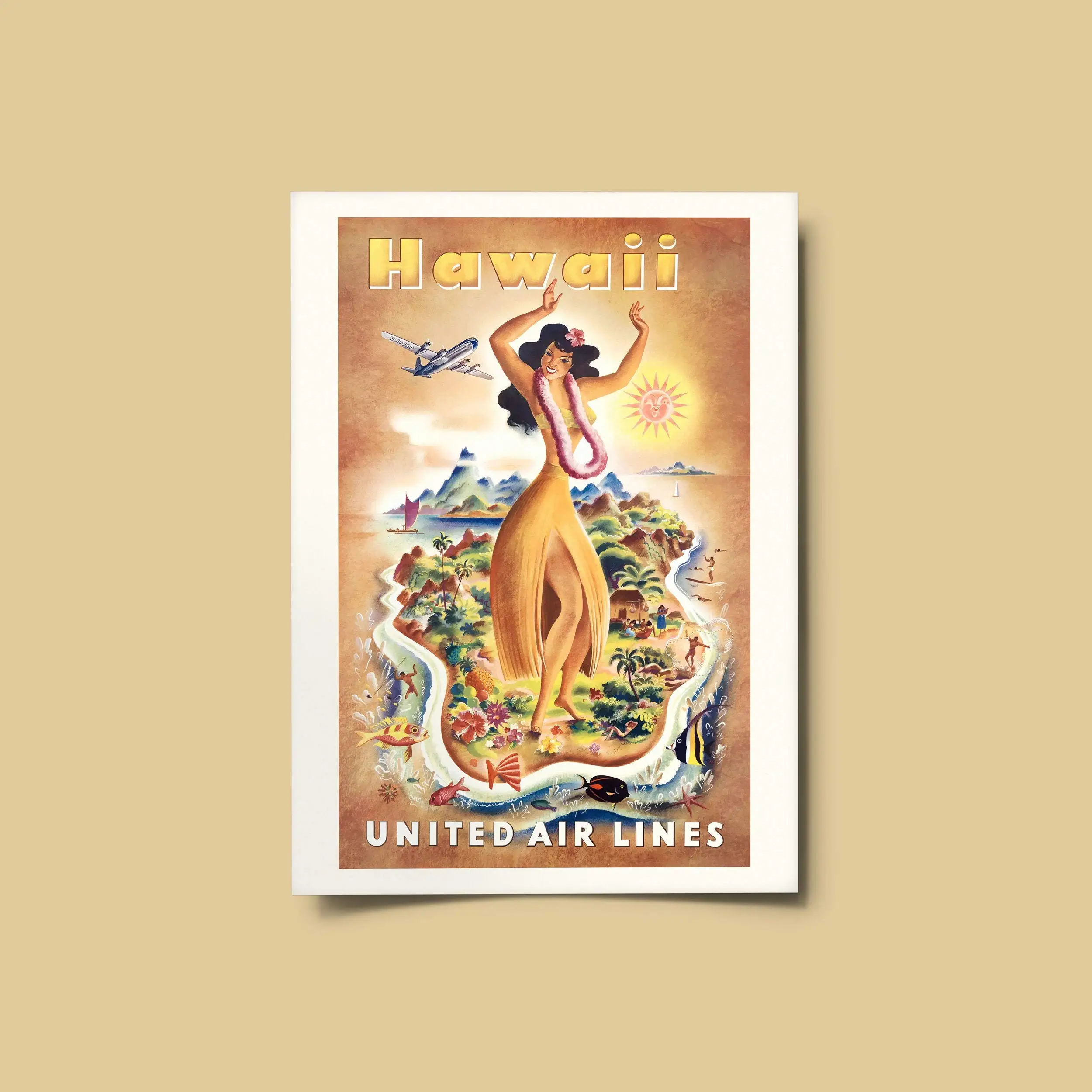 

Vintage Hawaii Travel Poster Retro Hawaii Travel Print Hawaii Print Hawaii Wall Art Decro Travel Poster Reprint Retro Metal Tin