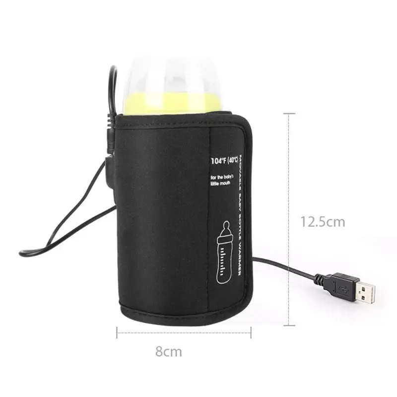 

1PC USB Baby Bottle Warmer Portable Milk Travel Cup Warmer Heater Infant Feeding Bottle Bag Storage Cover Insulation Thermostat