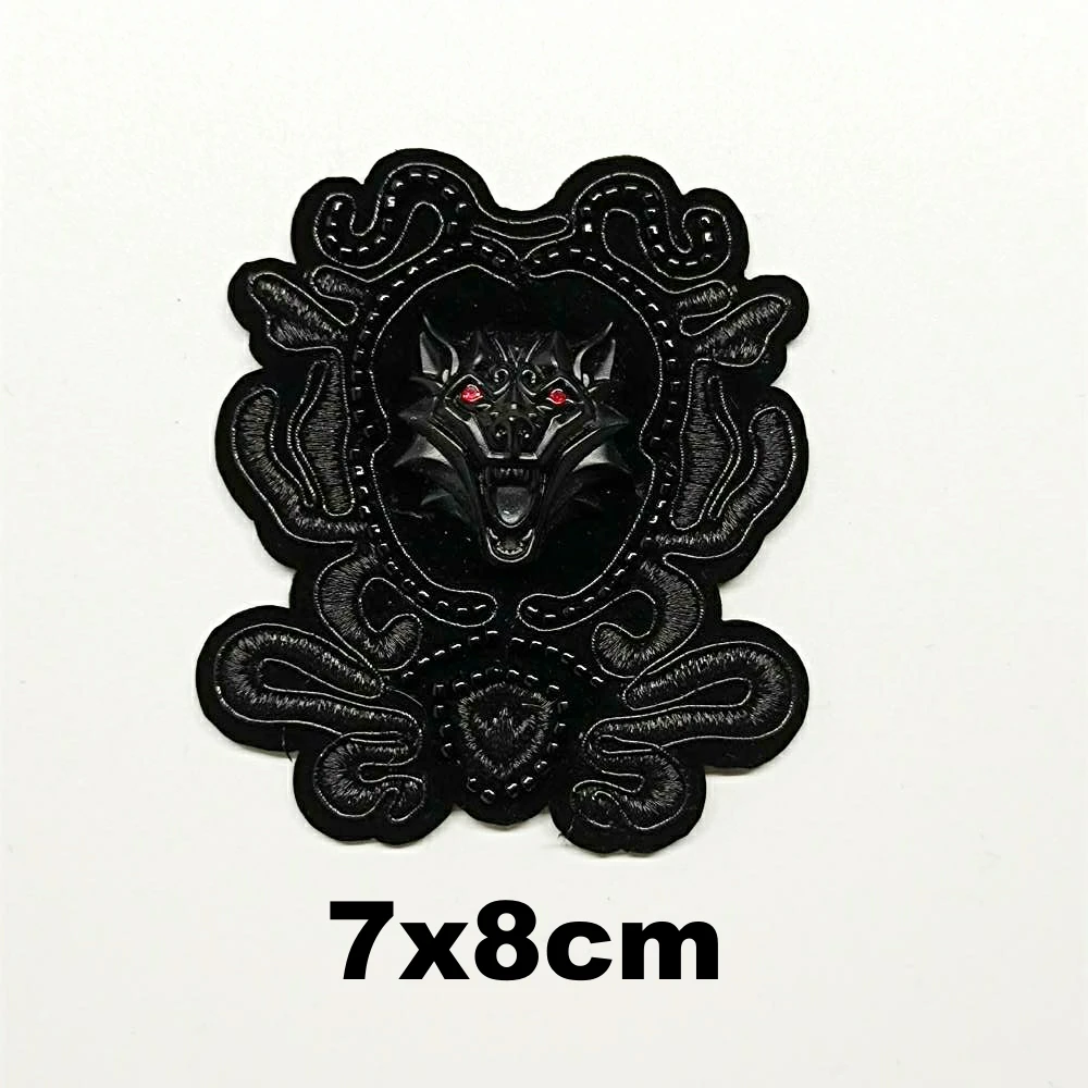 

Accessories embroidery metal black tiger leaf embroideried patches for clothing OR-3207