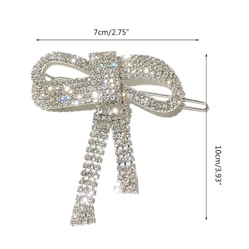 

Ladies Glitter Rhinestone Bow Hair Clip Personality Full Jewelry Metal Frog Bobby Pins Wedding Bridal Ponytail Barrettes