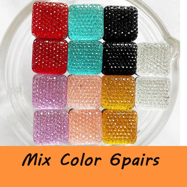 T12 Mix color 6pcs 6 шт./лот, Новое поступление, Популярные разноцветные круглые стразы, аксессуар, сильный магнит, сердце, брошь с кристаллом, хиджаб, булавки для женщин - Окраска металла: T12 Mix color 6pcs
