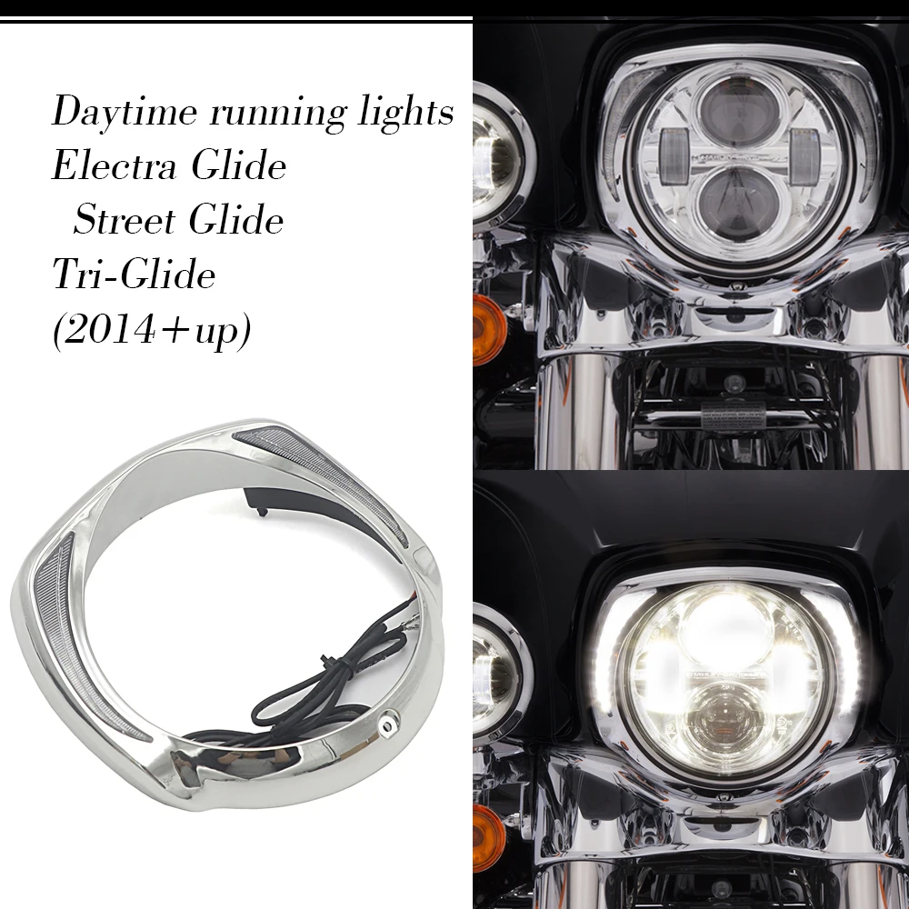 

Motorcycle 7-Inch Headlight Bezel Trim Ring For Harley Touring Street Glide Road King Electra Tri FLHR FLHX FLTXR