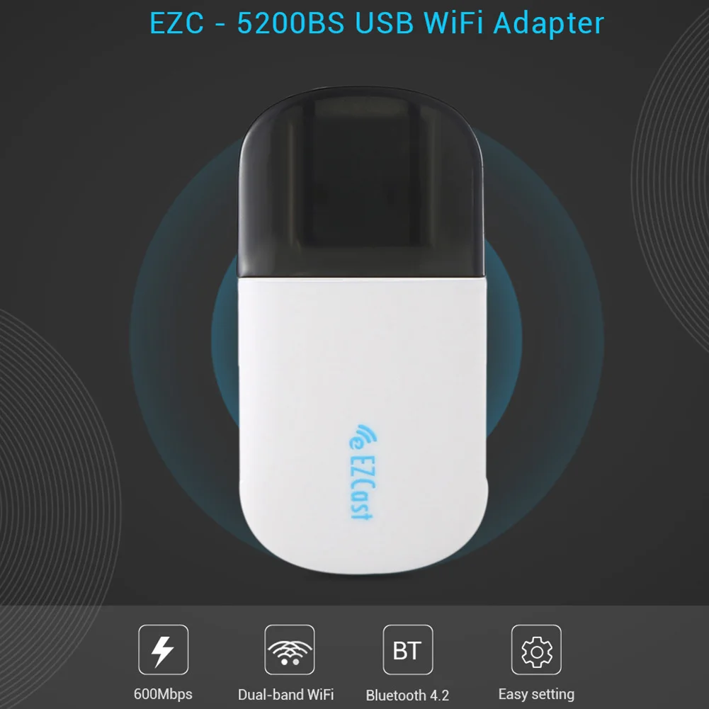 EzCast 2 4G + 5G мини USB WiFi адаптер Bluetooth Совместимость 4 600 Мбит/с высокоскоростной