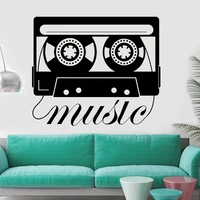 Music Wall Decal Vintage Nodic Style Decoration Cassette Tape Recorder Design Vinyl Wall Stickers Living Room Art Decor Y644