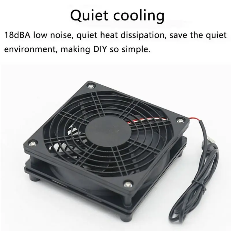 

DIY Cooling Fan DC5V USB Power Silent Fan Cooler for Router TV Box Radiator 27RB