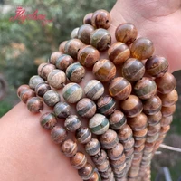 natural coffee vintage dzi tibet stripe agates round smooth spacer loose stone beads for jewelry making strand 15 free shipping