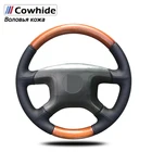 Ручная stitche черного цвета из натуральной кожи рулевого колеса автомобиля крышки для Mitsubishi Pajero 2004 2005 2006 2007 2008 2009 2010