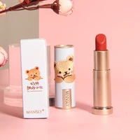 new cute bear lipstick smooth waterproof lasting lip velvet matte pigmented makeup silky touch charming cosmetics rouge %c3%a0 l%c3%a8vres