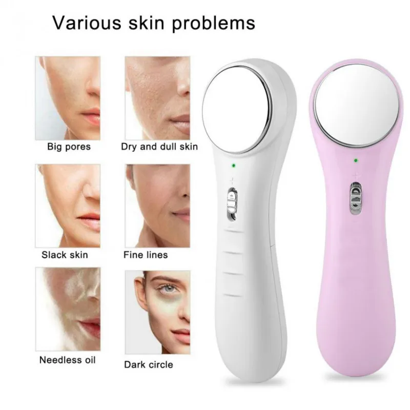 Новая портативная ультразвуковая ионная машина для красоты лица Очищающий