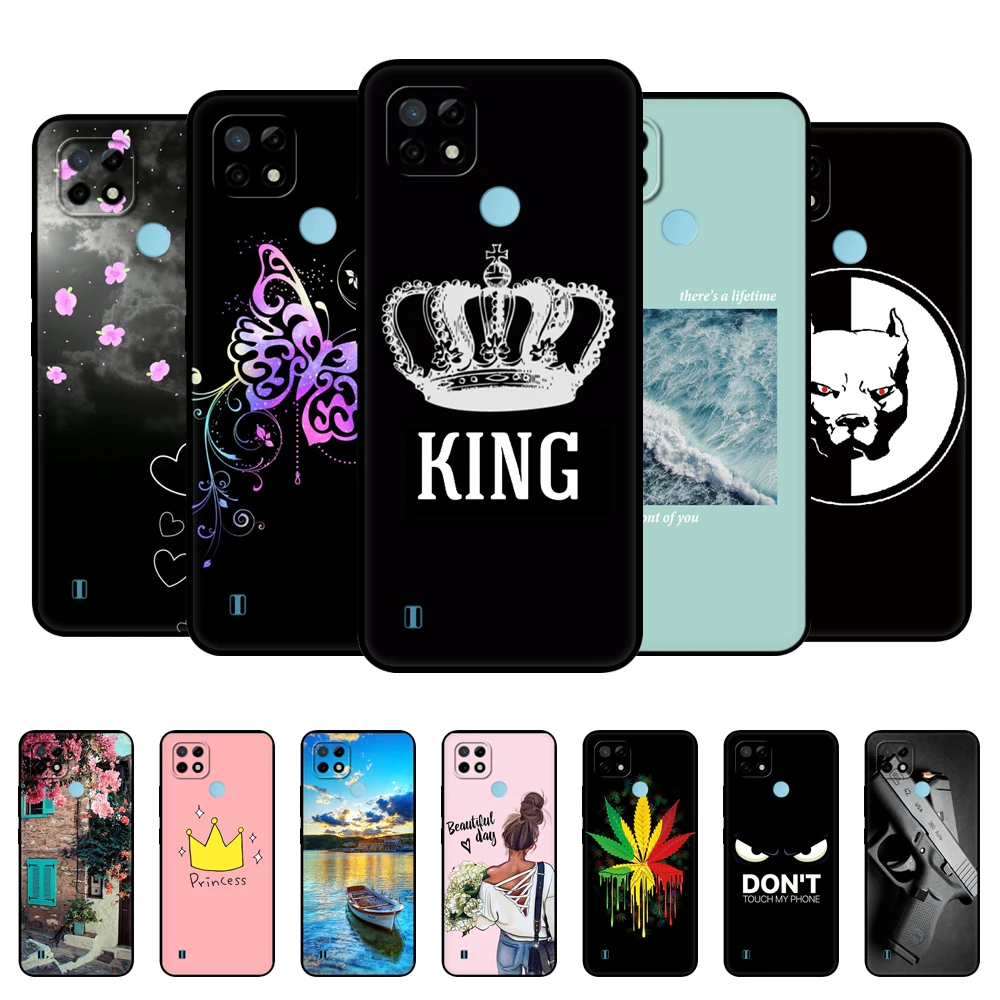 for realme c21 case silicon back for oppo realmec21 c 21 phone cover 6 5 funda rmx3201 bumper capa etui soft black tpu case free global shipping