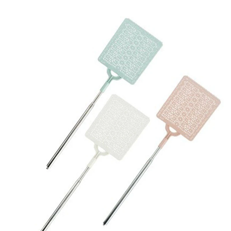 

Телескопическая мухобойка из нержавеющей стали, сетчатая поверхность, прочная длинная ручка, летняя Бытовая мухобойка