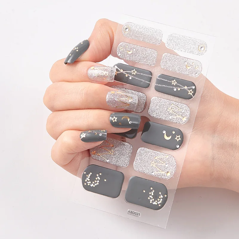 Стикер для ногтей ENDRRFLLA Star Moon наклейки с бронзированием полупрозрачная