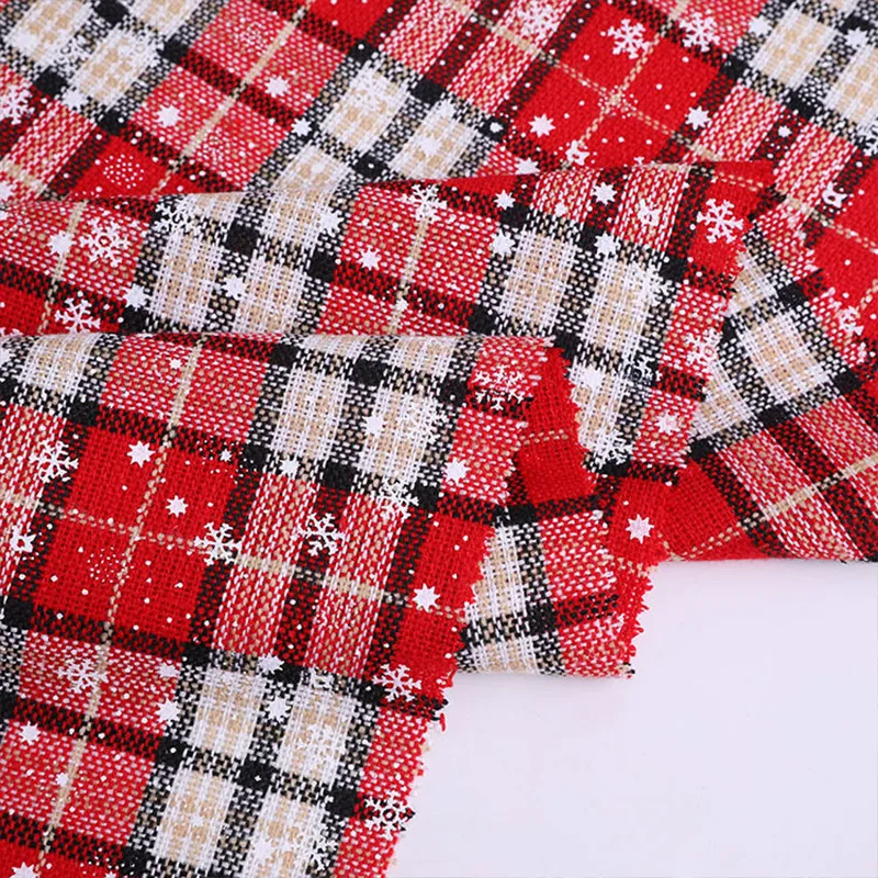 Полиэфирная акриловая кашемировая пряжа окрашенная в клетку Рождественская