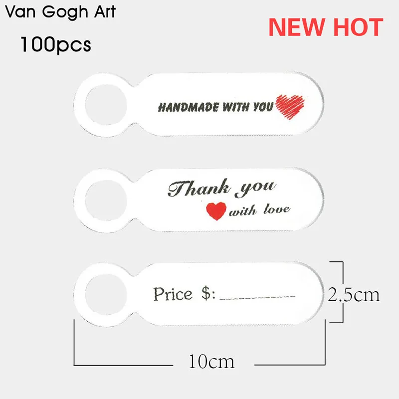 

100pcs Multi Cute White Paper Gift Label Tag Handmade Jewelry Charms Tag Round Wedding Favors Decorative Tags Custom Gift Tags
