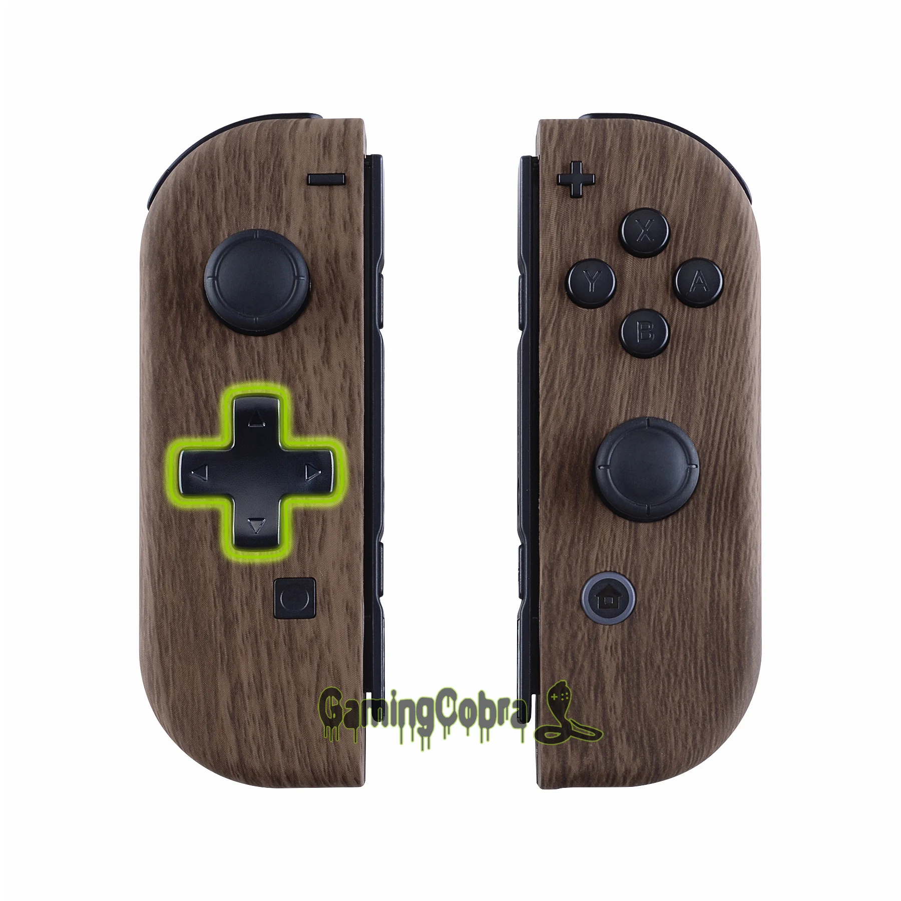 

eXtremeRate Wood Grain Soft Touch Controller Housing (D-Pad Version) with Full Set Buttons for NS Switch JoyCon & OLED Joycon