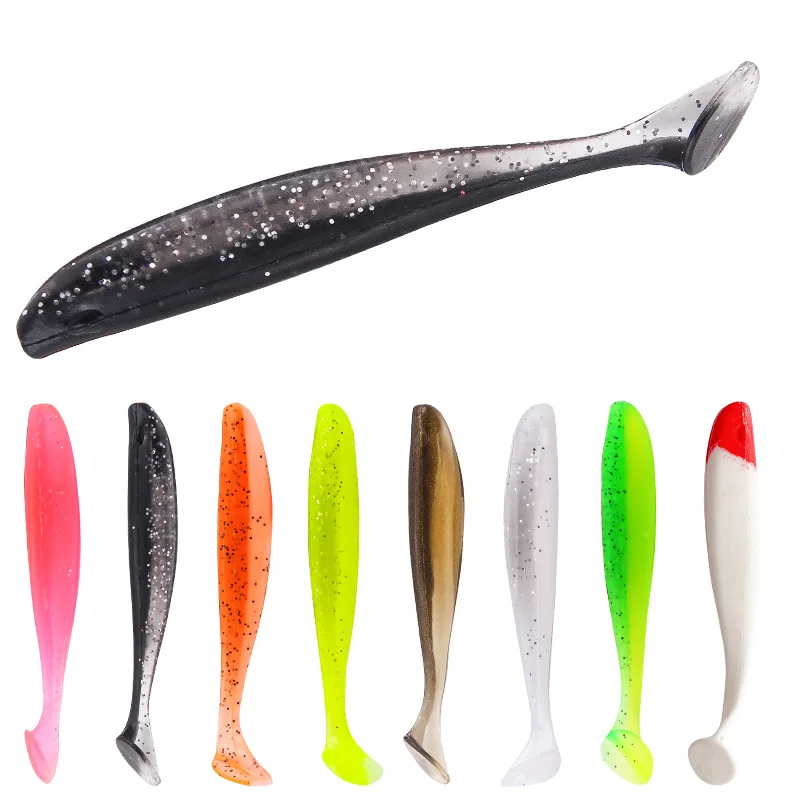

10pcs/a pack of lure soft bait, two-color smooth T-tail, slow sinking fake bait, bionic bait, outdoor fishing gear for bass