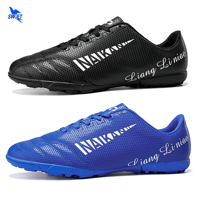 Детские футбольные бутсы с подошвой для мальчиков цвет: синий черный 2020