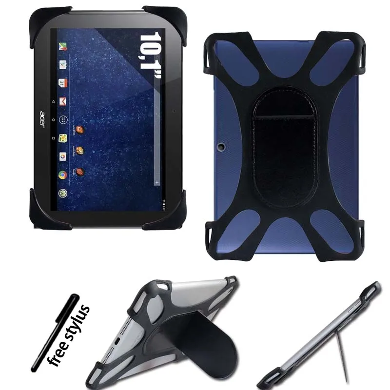 KK& LL для acer Iconia Tab 10 A3-A30 10,1 дюймов-планшет противоударный силиконовый чехол-подставка+ стилус - Цвет: black