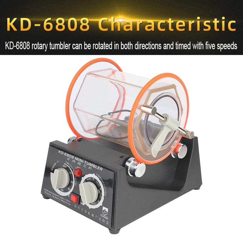 New! KD-6808 capacity 3kg Rotary Tumbler polishing machine jewelry polisher rotary finishing